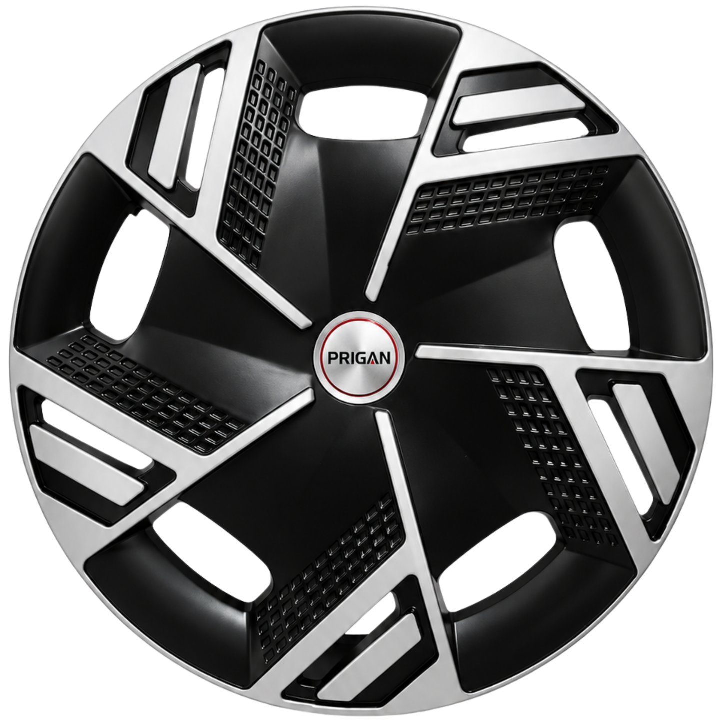 PRIGAN NITRO BLACK SILVER WHEEL COVER  (Set of 4)  AVAILABLE IN 14,15,16 INCH