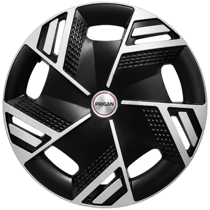 PRIGAN NITRO BLACK SILVER WHEEL COVER  (Set of 4)  AVAILABLE IN 14,15,16 INCH