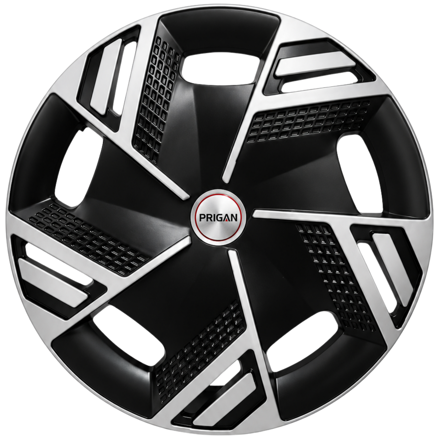 PRIGAN NITRO BLACK SILVER WHEEL COVER  (Set of 4)  AVAILABLE IN 14,15,16 INCH