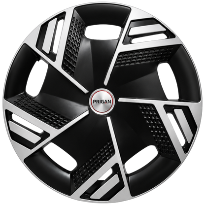 PRIGAN NITRO BLACK SILVER WHEEL COVER  (Set of 4)  AVAILABLE IN 14,15,16 INCH
