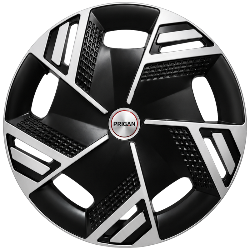 PRIGAN NITRO BLACK SILVER WHEEL COVER  (Set of 4)  AVAILABLE IN 14,15,16 INCH