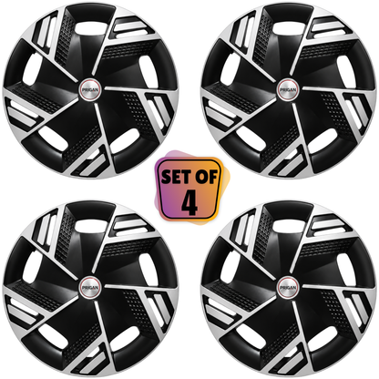 PRIGAN NITRO BLACK SILVER WHEEL COVER  (Set of 4)  AVAILABLE IN 14,15,16 INCH