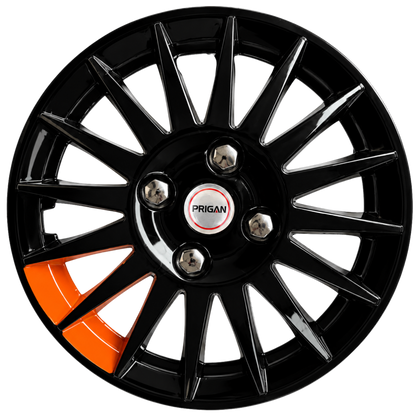 PRIGAN CAMRY TWIN ORANGE WHEEL COVER  (Set of 4)  AVAILABLE IN 12,13,14 INCH