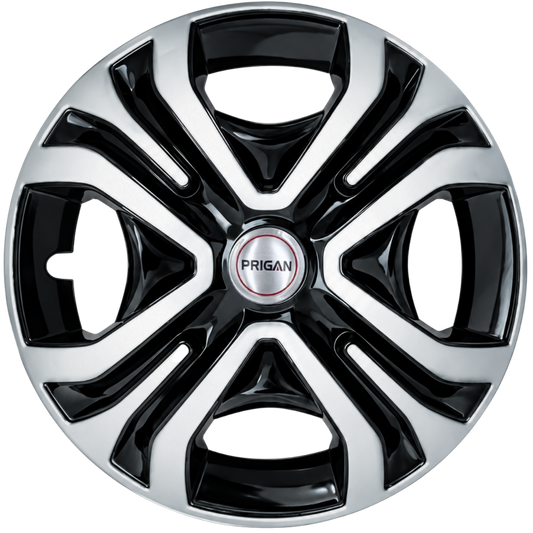 PRIGAN TIAGO TYPE-2 (GOLF)  SILVER BLACK WHEEL COVER  (Set of 4)  AVAILABLE IN 13 & 14 INCH