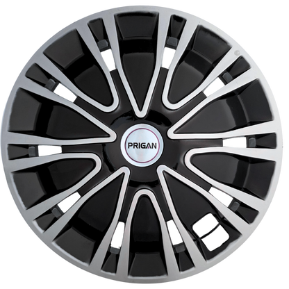 PRIGAN DRIVE BLACK SILVER WHEEL COVER  (Set of 4)  AVAILABLE IN 13,14,15,16 INCH